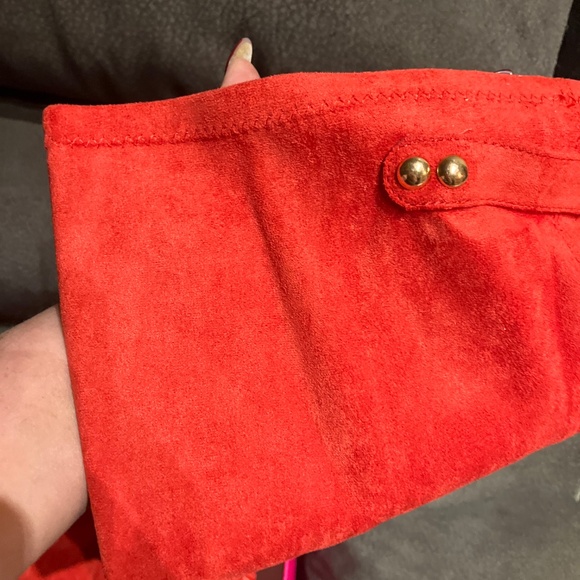 Thigh High Heeled Woman’s Red Suede Boots Size7 - Picture 10 of 12